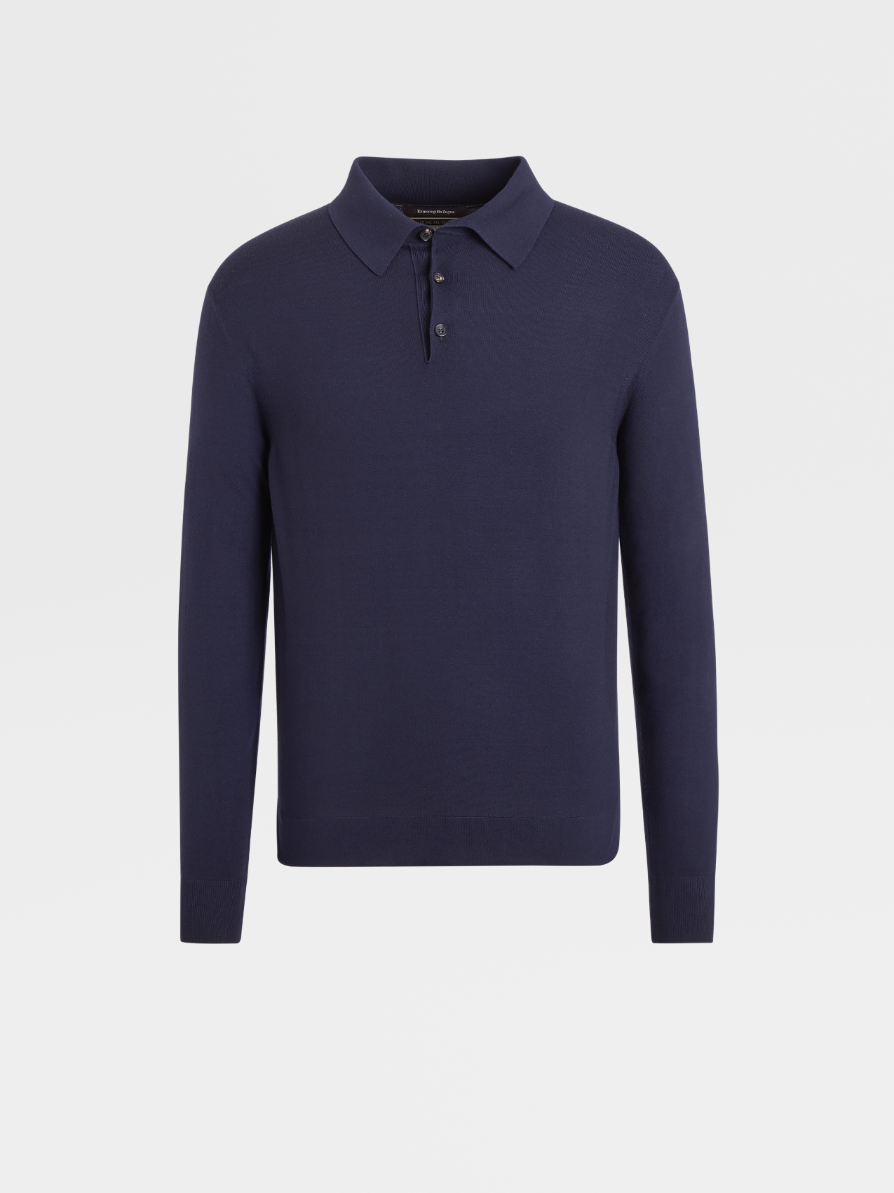 Polo 12milmil12 a Maniche Lunghe in Maglia di Lana Blu
